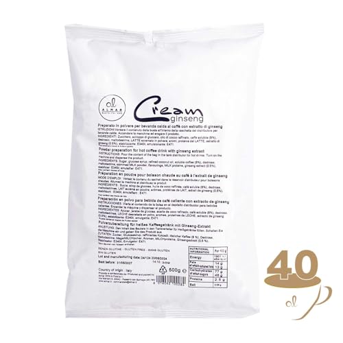 Almar Caffè Ginseng Solubile Cremoso in Polvere, Caffè Ginseng Senza Glutine, Polvere Ginseng Nota Caramello, Prodotto Solubile da Bar o Casa, 100% Made in Italy - Busta 500 grammi, Gusto: CARAMELLO