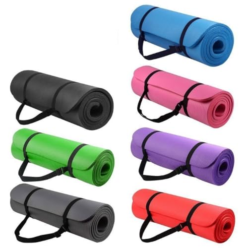 Sportmatte Gymnastikmatte SCHWARZ Yogamatte Joga Matte Fitnessmatte rutschfest (Grau,183 * 61 * 1cm)