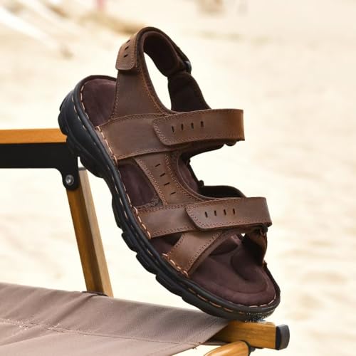 Image of Arkbird Men's Sandals, Closed Toe Leather Fisherman Outdoor Hiking Sport Shoes Summer