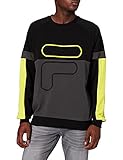 FILA Herren MEN PONTO blocked crew sweat Sweatshirt, Black-Asphalt-Sulphur Spring, XL
