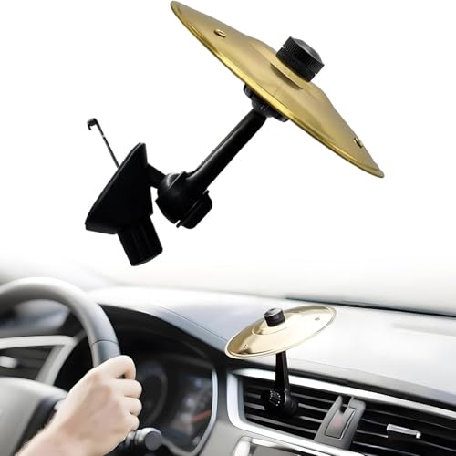 Car Cymbal,Car Crash Cymbal for Car Vent Practical Accessories for Vehicles to Make Driving More Fun (Gold)