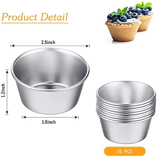 Pokhdye 12 Pieces Individual Molds Pudding Molds Cups Mini Molten Pans Non-Stick Cupcake Cake Cookie Pudding Mold - Image 3