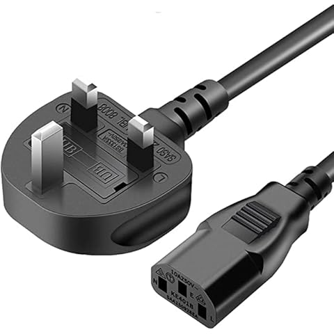 13A Fused Power Cable, 3 pin 1.5 Metre Mains Power Lead UK Plug Kettle Lead Power Cord for LED LCD Smart TV, PC, Laptop, Monitors, Electric Kettles, Rice Cookers, etcs Cover