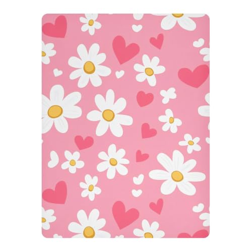 Drap de lit imperméable bébé pour des nuits calmes avec motifs marguerites 132x71 - 3