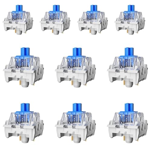 20 PCS Blue Switch 3 Pin 50gf Pre-Lubricated, Dustproof Clicky Mechanical Switch for MX Keyboards, Suitable for 3D Prints Clickers and Custom Mechanical Keyboard Builds