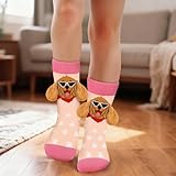 Lustige 3D Golden Retriever Hunde Socken für Damen Mama Teenager Mädchen - Bunte Witzige Motiv Coole Tier Socken - Muttertag Ostern Geburtstag Weihnachten Geschenke Ideen für Hundeliebhaber Hundemama