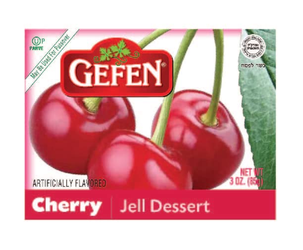 Gefen Cherry Flavored Jello, 3oz (3 Pack) Fish Free