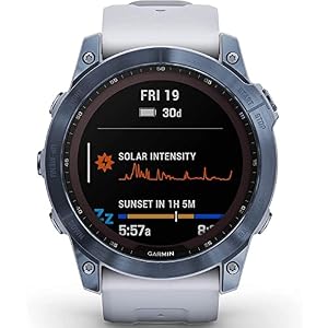 Garmin 010-02541-14 Fenix 7X Sapphire Solar Smartwatch Mineral Blue Titanium with Whitestone Band Bundle with 2 YR CPS Enhanced Protection Pack (Renewed) — photo 3 of 6