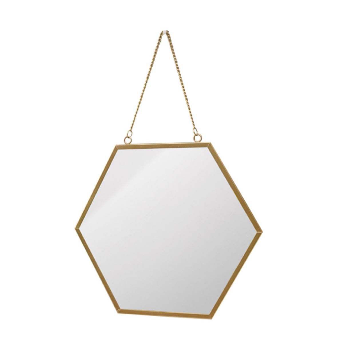 Miroir de maquillage hexagonal en verre : miroir mural décoratif de salle de bain