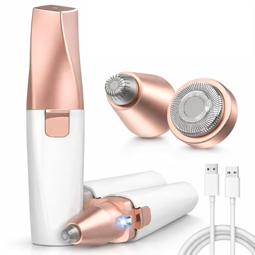 Image of 2-in-1 Eyebrow Trimmer for Women Facial Hair Remover Machine ,Eyebrow Trimmer for Women - Facial Hair Removal Machine For WomenFace kit - Face,Upper Lips,Cheek, Chin and Nose Hair Remover Epilator, Usb Rechargeable With Light Hair Removal For Face