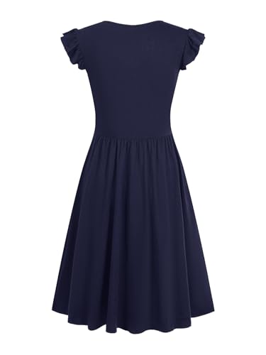 Image of HELYO Women's Summer Dresses Cute V Neck Ruffle Sleeve Cocktail Short Work Casual Dress with Pockets 648