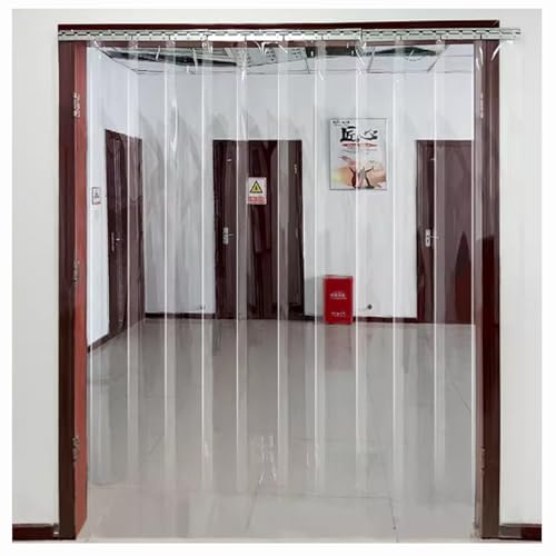 Transparent Rideau À Lanières en Plastique Isolant Rideau Porte Lanieres Rideaux À Lamelles Convient aux Chambres Froides D'entrepôt, Facile À...