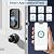 Ulecoce Fingerprint Keypad Deadbolt with Handle Set, Keyless Entry Door Lock, Door Locks for Front Door Lock Set, App Control, Auto Locking, Easy to Install, Matte Black