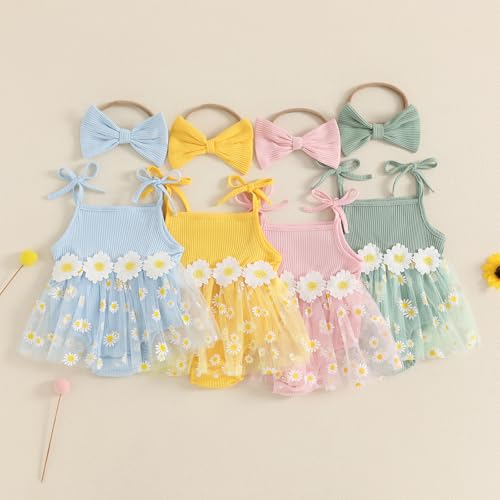 Mubineo Baby Girl Summer Clothes Cute Flower Boho Romper Dress Daisy Skirt Outfits Newborn Sleeveless Rompers Jumpsuit2