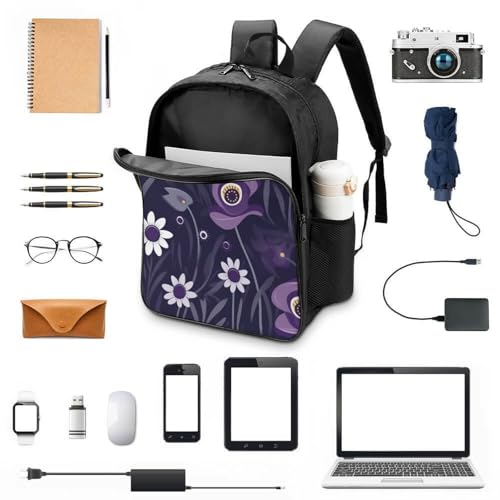 Mochila infantil ajustable e impermeable con estampado de flores para niñas 4