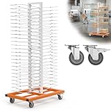 Paint Drying Rack for Cabinet Doors & Panels,50-Shelves Heavy-Duty Steel Cabinet Door Drying Rack with Locking Casters, Reinforced Frame, Even Shelf Spacing, No-Sag Stable Design