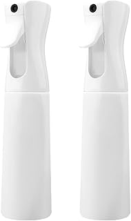 2pcs Empty Spray Bottle - 10oz/300ml Hair Spray Bottle Mist Sprayer Fine Plant Mist Spray Bottle Fine Continuous Spray Water Bottle for Hair Styling, Plants, Cleaning, Misting & Skin Care (White)