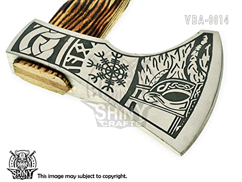 SHINY-CRAFTS-Viking-AxeHatchetThrowing-AxesHand-AxeGifts-for-himWood-Working-ToolViking-Gifts-for-MenCamping-HatchetTomahawkBearded-Axe
