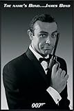Scheibe: PVC unzerbrechlich Sean Connery (James Bond) Poster (93x62 cm) gerahmt in: Rahmen schwarz