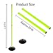 ASENVER Fluorescent Green Soccer Agility Poles Set Detachable Sports Trainning Speed Pole Slalom Poles with Rubber Base Sport Traning Equipment (Pack of 6, 4.9 FT)