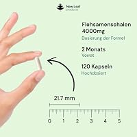 Flohsamenschalen Kapseln 4000 mg mit Acidophilus – 120 Kapseln New Leaf – Ansicht 3