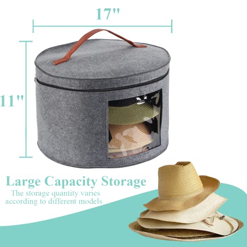 Hat Box,Hat Storage Box,Stackable Round Brim Hats Organizer Bag Container For Closet,Travel Hat Boxes For Women&Men,Collapsible Cowboy Hat Organizer,Stuffed Animal Toy Storage,Foldable Round Travel Cap Boxes With Dustproof Lid #TOP2
