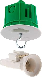 Zenitech - Kit DCL Point de Centre Murs Pleins Ø67 mm - Vert - Comprend Fiche, Douille E27 et Crochet NF - Idéal pour Installation Éclairage Mural - Kit Complet pour Luminaires