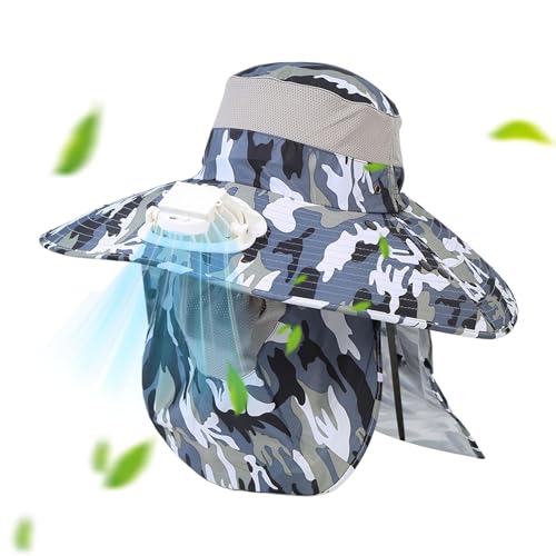 Chapeau de ventilateur solaire Teksome pliable et réglable pour homme