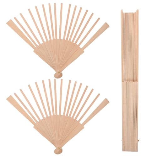 HOLIDYOYO 3個のDIY中国扇子フレーム:23cm/9インチ未完成木製折りたたみ扇子フレームクラフトリブ作成用品結婚式/フェスティバルクリエイティブプロジェクト古代スタイル