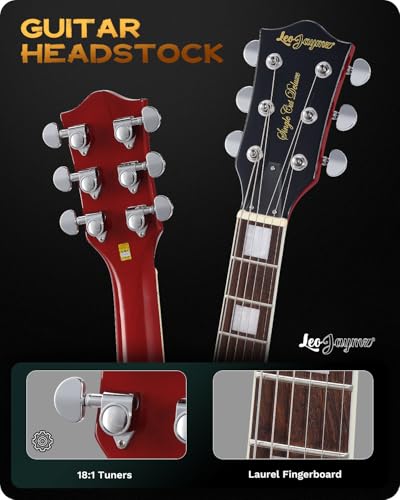 Image of Leo Jaymz SC Series Electric Guitar - Mahogany Body, Laurel Fingerboard, Dual Humbuckers, Tune-O-Matic Bridge, C Neck, 18:1 Tuners (Cherry Sunburst)