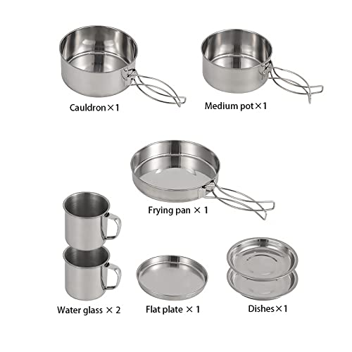 Camping Cookware Mess Kit for Camping 2 Person Aluminum Compact Camping Cooking Set Lightweight Backpacking Cook Set for… - Image 3
