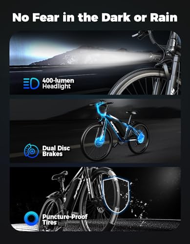 Image of Misodo Electric Bike for Adults, 1500W Peak Ebike, 480WH Removable Battery, Max 28MPH 65Miles, 26 inch Electric Mountain Bike, 7-Speed, Front Fork, Electric Bicycle for Commute & Outdoor