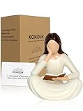 KONIDUN Abstract Reading Thinker Statue - Modern Book Lover Gift for Women, Readers, Teachers, Graduates...