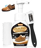 Nanoxa Wildleder Reiniger, 200ml Wildleder und Nubukreiniger ohne Ausspülen, Schuhreiniger mit Bürste & Tuch, Entfernt Schmutz & Flecken für Sneaker, Boots, Lederschuhe und mehr