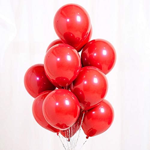 kuou 100 PCS Red Balloons, 12 Inch Red Latex Balloons Helium Balloons for Christmas Birthday Wedding Baby Shower Festival Party Decorations