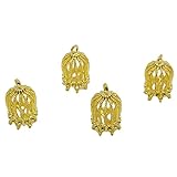 Nina 鳥かご 立体 チャーム 【15mm ゴールド4個セット カン付き】モチーフ アクセサリーパーツ ペンダントトップ