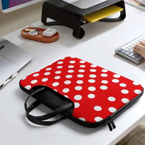 Bolso para portátil 17 pulgadas impermeable rojo con lunares miniatura 7
