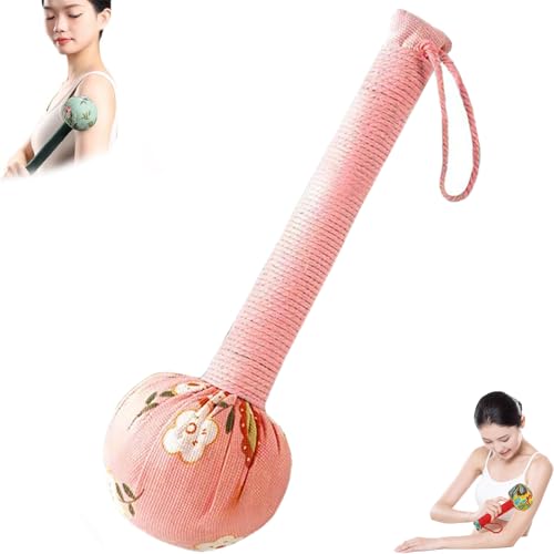 SMAPWRH Manual Body Lymphatic Massage Hammer, Lymphatic Hammer, Manual Massage Hammer for Body with Massage Tool, Long Size Massage Hammer (31cm/12.2in,Pink)