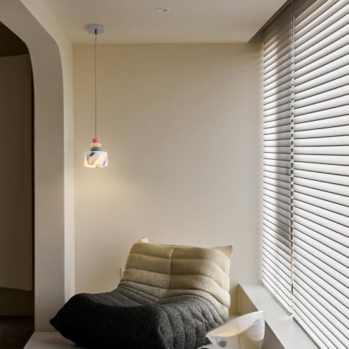 Lámpara colgante de alabastro decorativa para mesas y barras de cocina 6