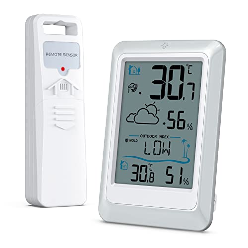AMIR Wireless Weather Station with Outdoor Sensor and Digital Display