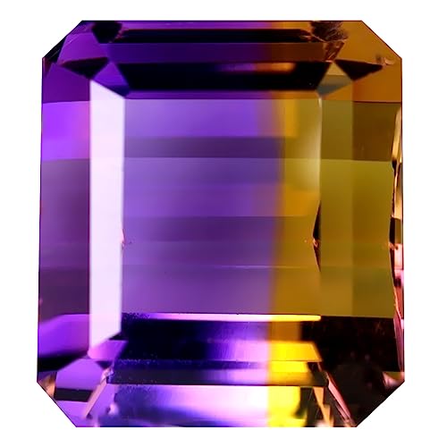 Amétrine violet et jaune de qualité gemme, pierre naturelle du Brésil octogone de 19.46 carats