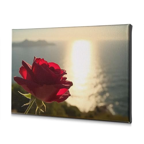 Toile rose rouge coucher de soleil 20x30 cm pour raviver un mur terne