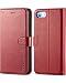 TUCCH iPhone 8 Wallet Case, iPhone 7 Case, Premium PU Leather Folio Case with [Kickstand] [Card Slots] [Magnetic Closure] Flip Notebook Cover [TPU Interior Case] Compatible with iPhone 8/7, Red