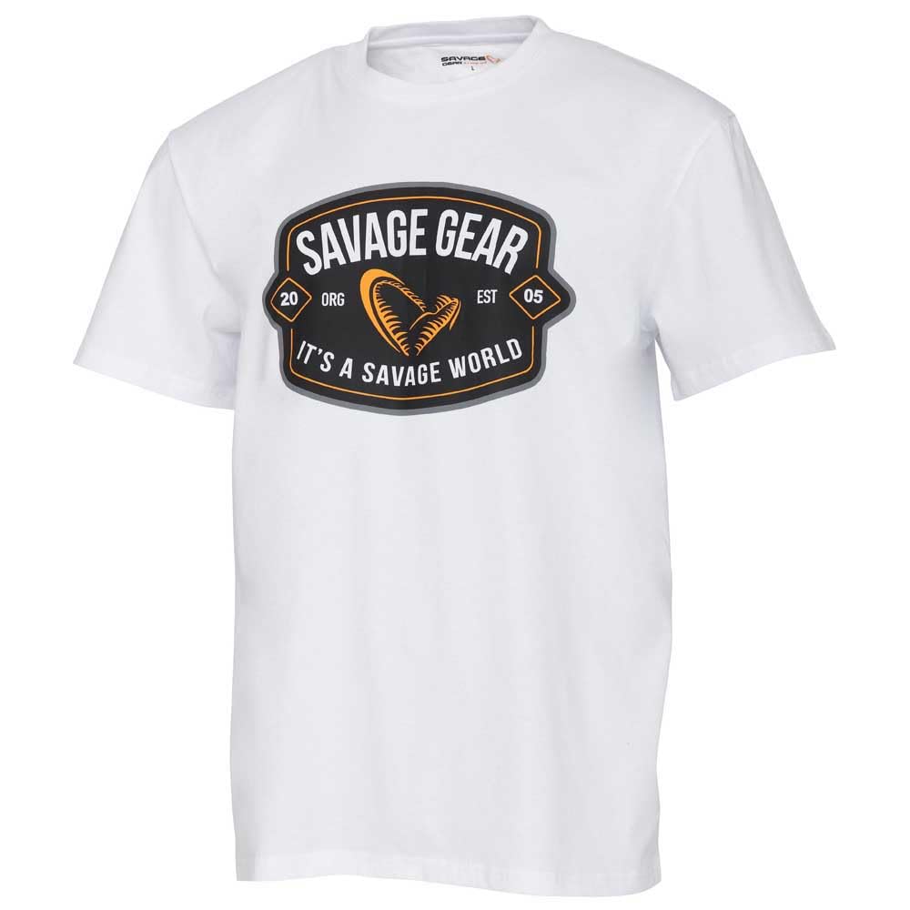 Savage Gear Badge Logo Tee | Fishing T Shirt for Predator Anglers, Lure Fishing & Outdoor Wear | Soft Cotton Fishing Apparel | Comfortable Fit | Black | XL