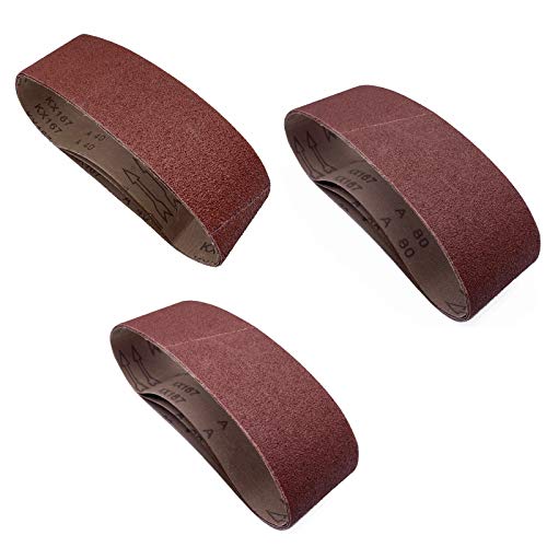 24 Pcs 3 Inch x 24 Inch Sanding Belts,Aluminum Oxide Belt Sander Sandpaper (8 Each of 40 60 80 Grits)