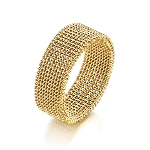 Anillo de acero titanio unisex 8 mm ligero flexible cómodo de 4 g