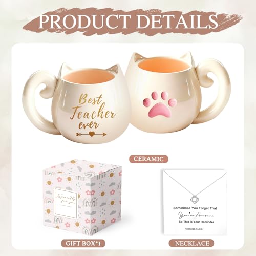 50% Off Best Teacher Ever Gift Set with Mug & Necklace