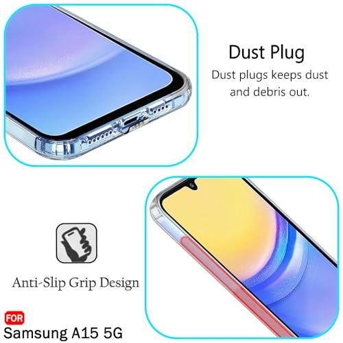 Image of TheGiftKart Back Cover Soft Case for Samsung Galaxy A15 5G | Best Camera Protection | Inbuilt Dust Plugs & Anti-Slip Grip | Ultra Clear Slim Back Cover Case for Samsung A15 5G (Silicone, Transparent)