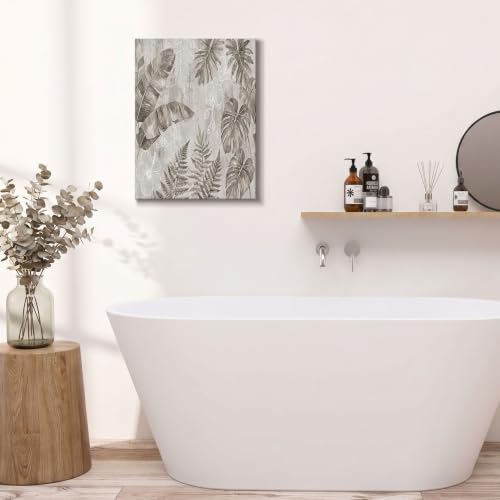 Póster de plantas tropicales grandes para decorar un dormitorio moderno con arte grunge 4
