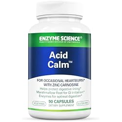 Enzyme Science Acid Calm, 90 Capsules – for Occasional Heartburn and Indigestion – Digestion Enzyme Supplement – Digestive Aid – Vegetarian Capsules